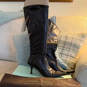 Vintage Donald J. Pliner Espresso Napa Stretch Brown Women's Leather Boots